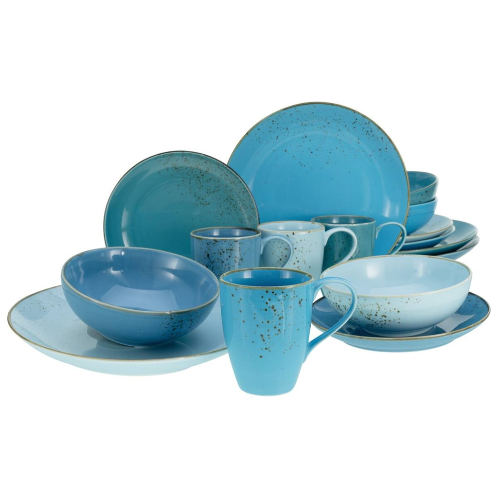 CreaTable Kombiservice Nature Collection Aqua blau Keramik 16 tlg.