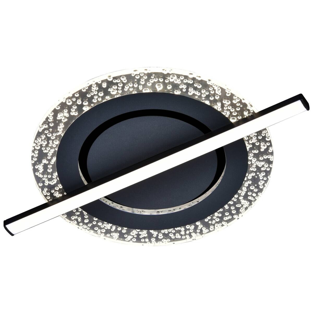Deckenleuchte Inanna schwarz Metall Kunststoff B/H: ca. 40x6 cm