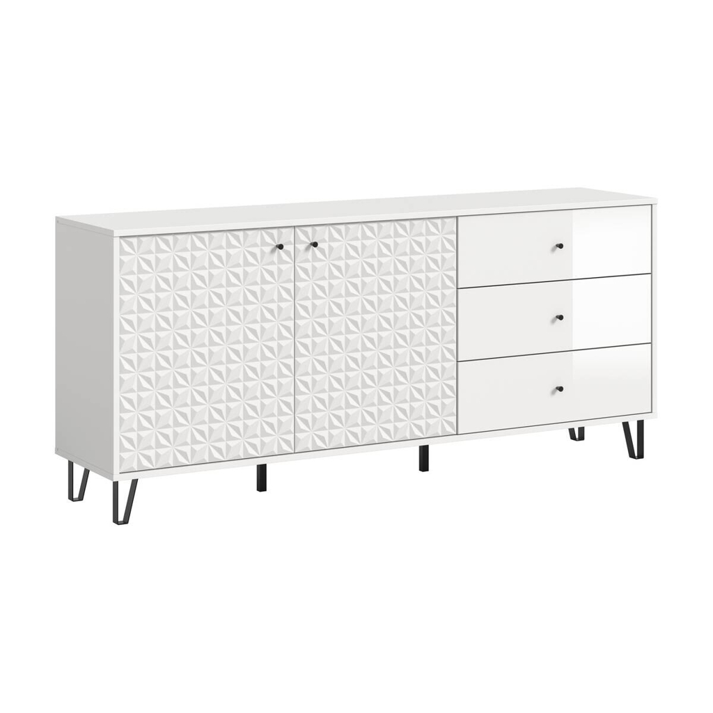 Sideboard PRISMA weiß weiß Hochglanz B/H/T: ca. 170x76x40 cm