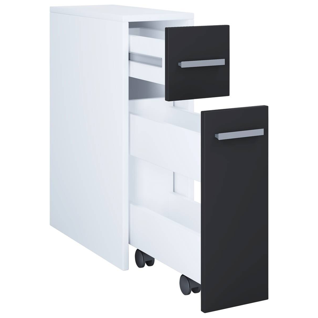 Unterschrank Zalo weiß schwarz B/H/T: ca. 20x61x45 cm