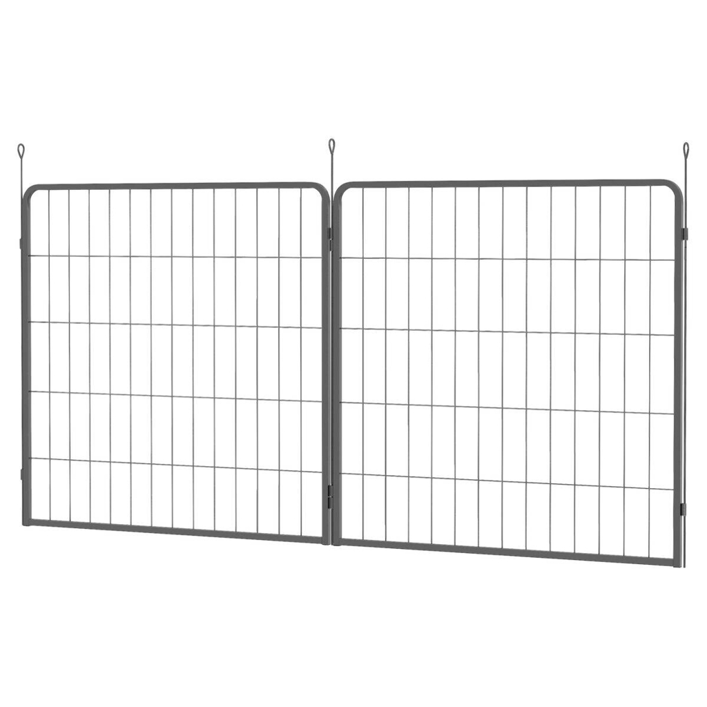PawHut Erweiterung für Freigehege grau Stahl B/H/L: ca. 1,5x80x80 cm