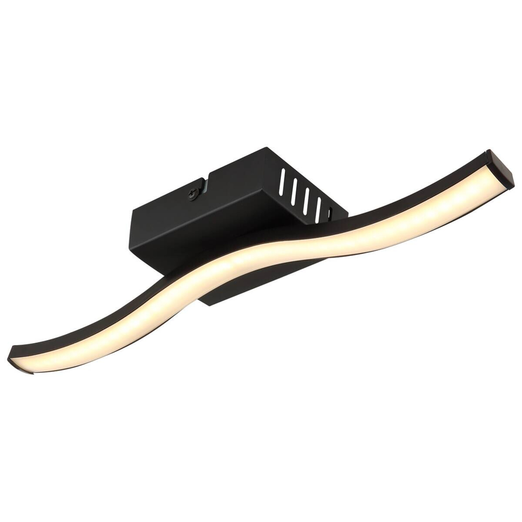 GLOBO LED-Deckenleuchte mattschwarz Opal Kunststoff B/H/T: ca. 34,3x6,4x7 cm 1 Brennstellen