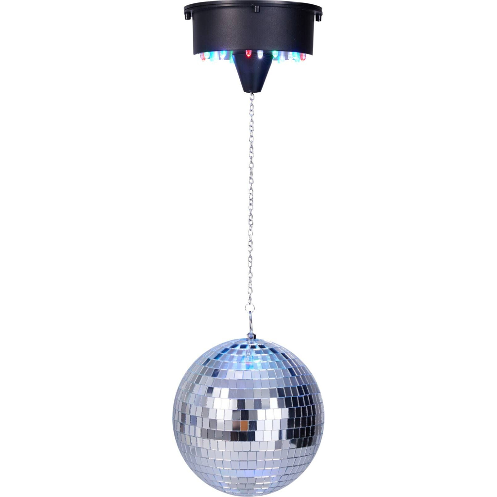 LED-Discokugel silber Schaumstoff Glas H/D: ca. 8x15 cm