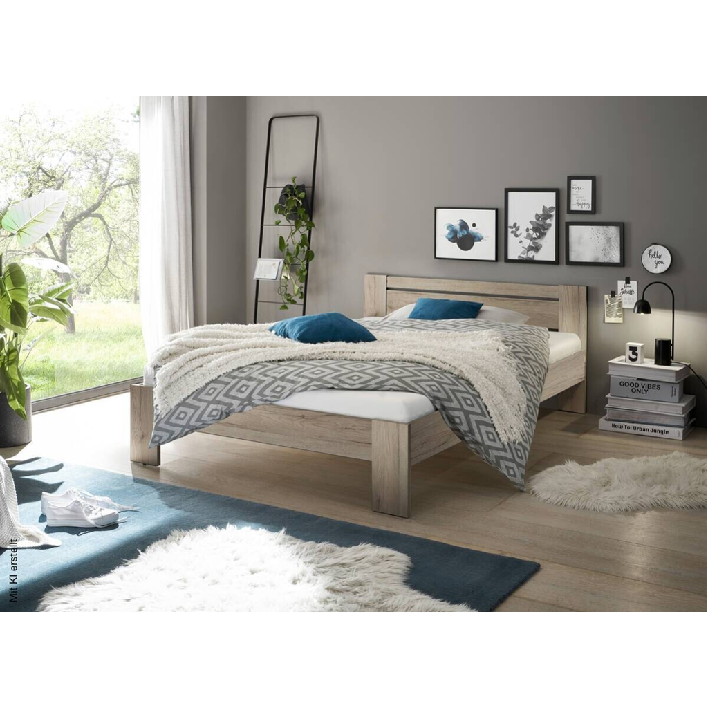 Futonbett Cannes Eiche San-Remo Nachbildung Liegefläche B/L: ca. 140x200 cm