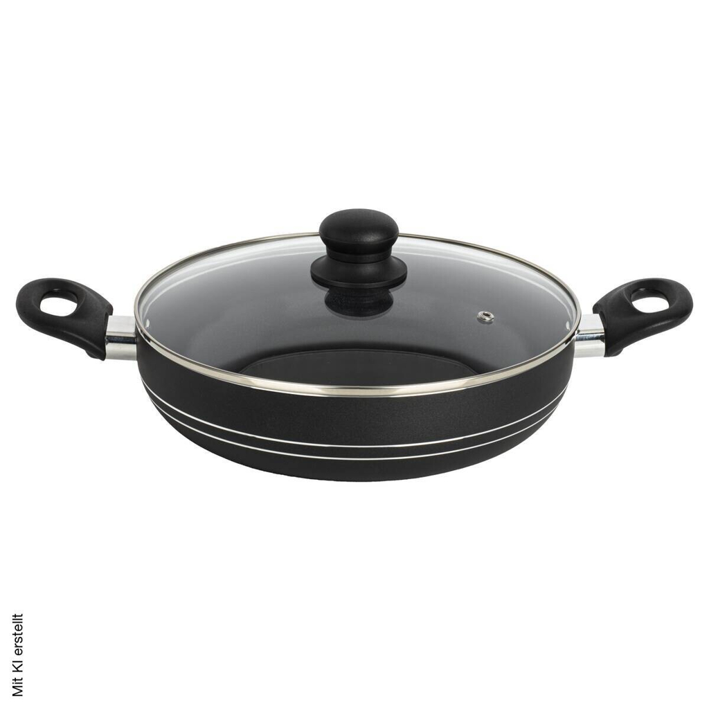 Servierpfanne schwarz Aluminium