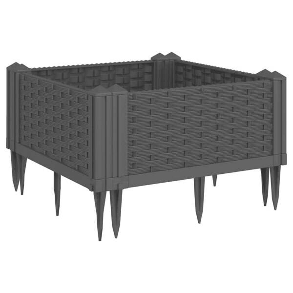 vidaXL Pflanzkasten schwarz Kunststoff B/H/L: ca. 42x28,5x42,5 cm