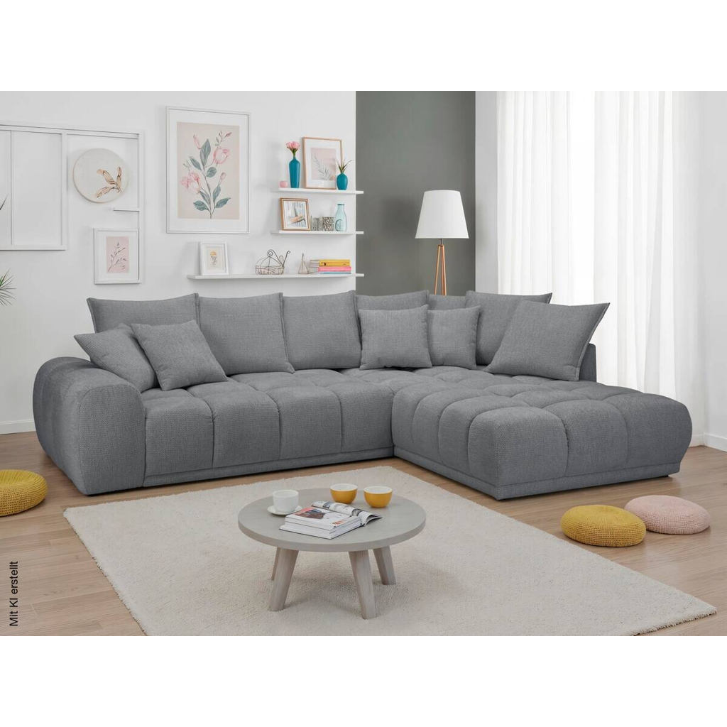 Ecksofa stone Microfaser B/H/T: ca. 312x97x229 cm