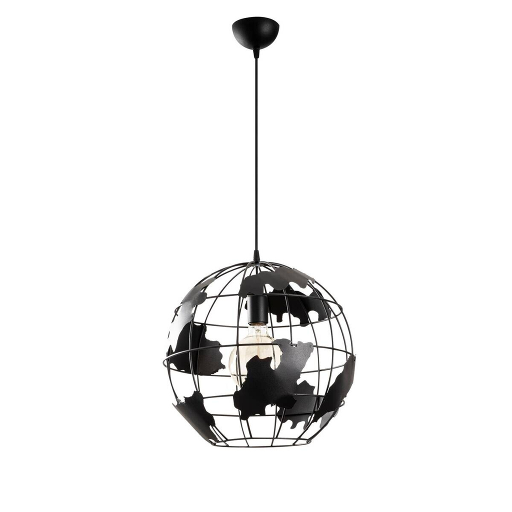 Opviq Pendelleuchte schwarz Metall B/H/T/L/D: ca. 40x110x40x40x40 cm E27 1 Brennstellen