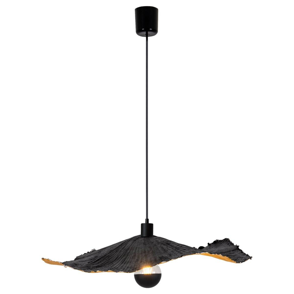 Näve Leuchten Pendelleuchte 6110222 schwarz Papier Metall B/H/T: ca. 56x10x56 cm E27 1 Brennstellen