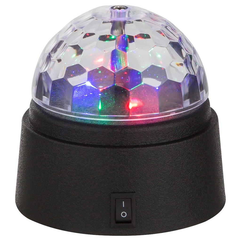 GLOBO Tischleuchte DISCO 28014 schwarz klar Kunststoff H/D: ca. 9x9 cm