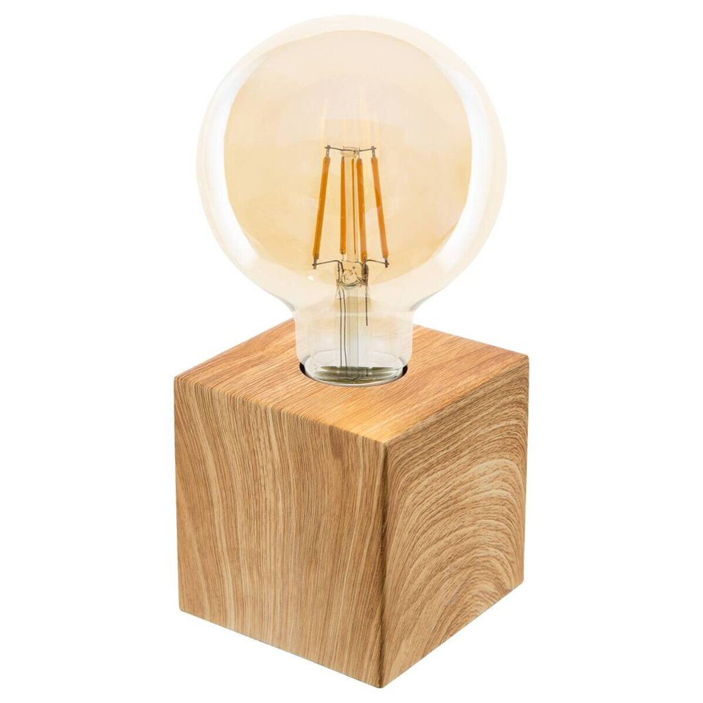 Nowa Tischleuchte 50240146 natur MDF B/H/T: ca. 10x10x10 cm E27 1 Brennstellen