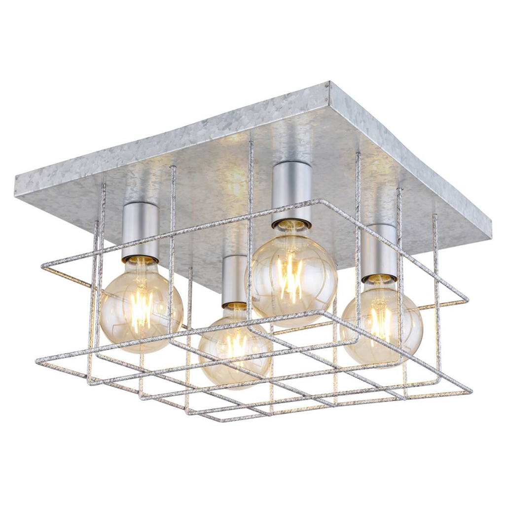 GLOBO Deckenleuchte MERRIL 15530Z-4D silber Metall B/H/L: ca. 40x26x40 cm