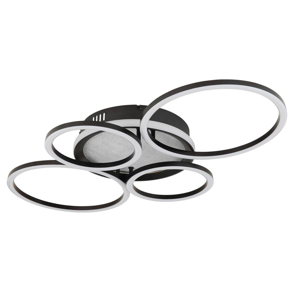 GLOBO LED-Deckenleuchte Alvis schwarz silber Metall Kunststoff B/H/T: ca. 72,2x10x51,7 cm