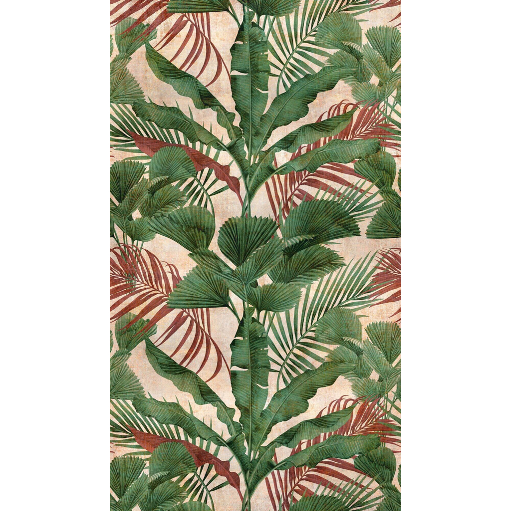 Livingwalls Fototapete Dschungel grün rot beige B/L: ca. 280x159 cm