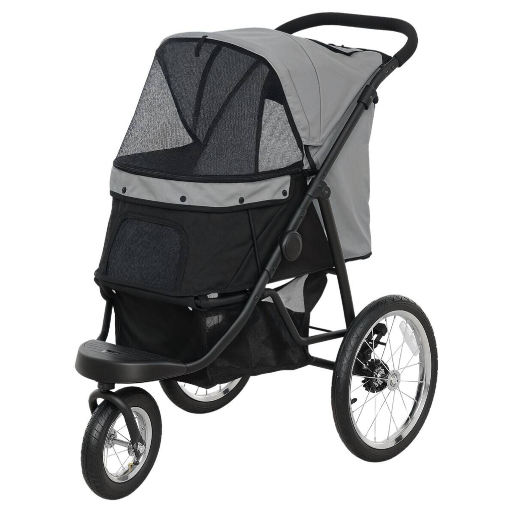 PawHut Hundewagen grau Stahl B/H/L: ca. 58x100x100 cm