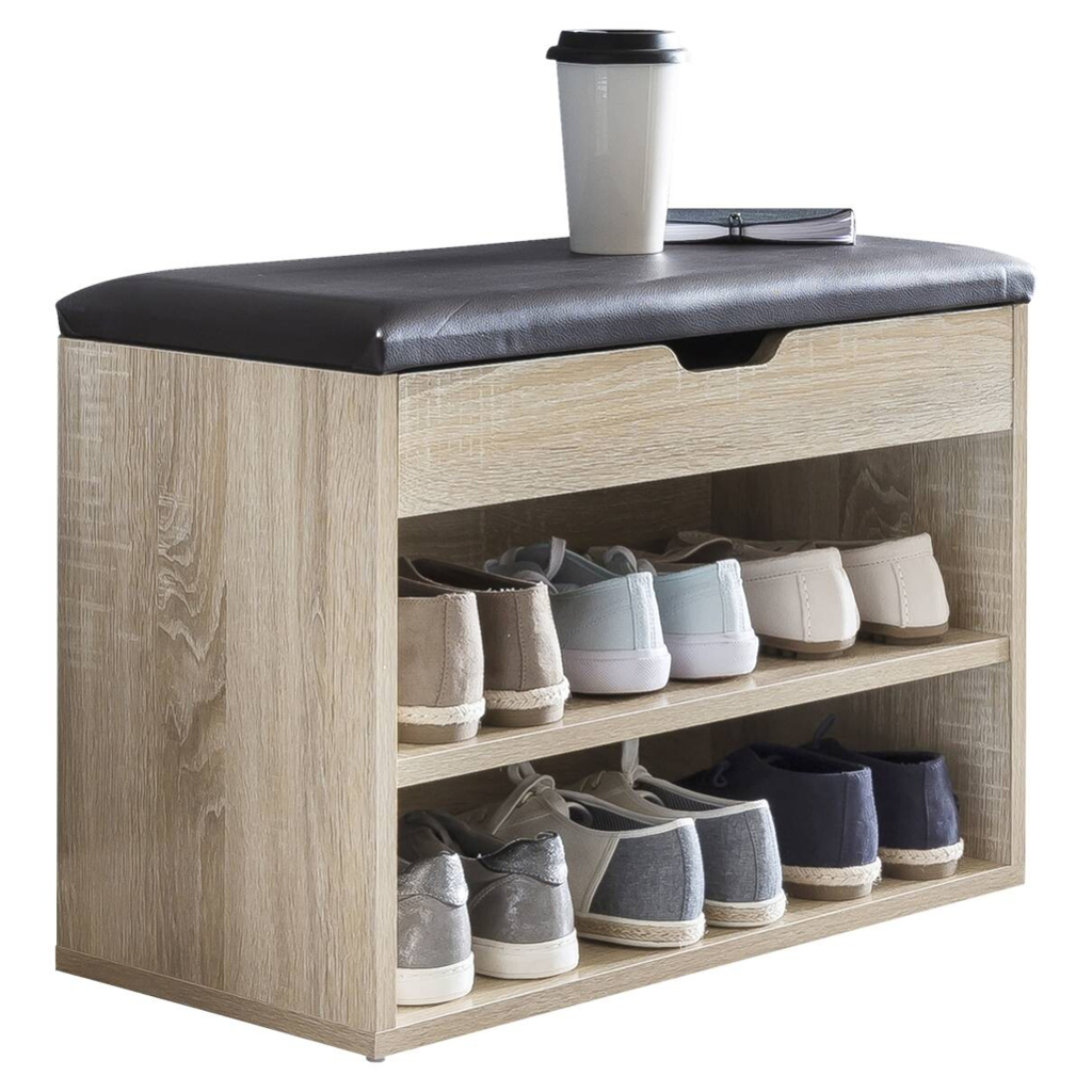 Schuhbank dunkelbraun Eiche Sonoma Nachbildung B/H/T: ca. 60x40x30 cm