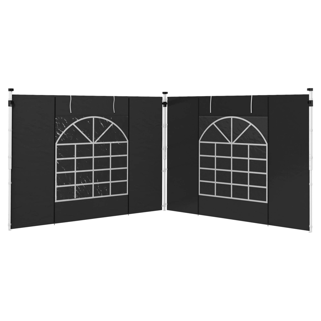 Outsunny Seitenteile für Pavillon schwarz Polyester B/H/L: ca. 295x195x0,01 cm
