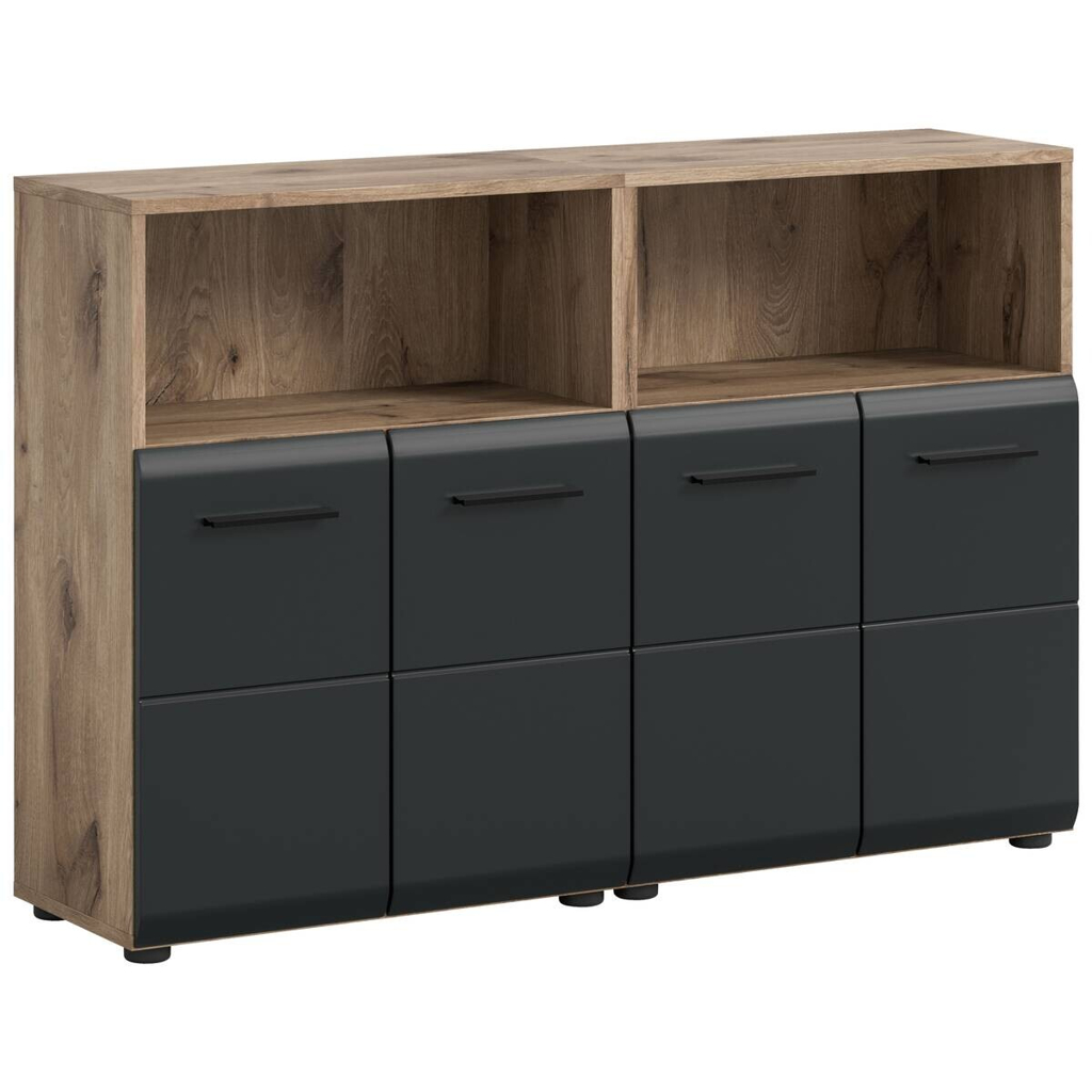 Badezimmer-Set Ice Nox Oak Nachbildung schwarz matt B/H/T: ca. 120x80x30 cm