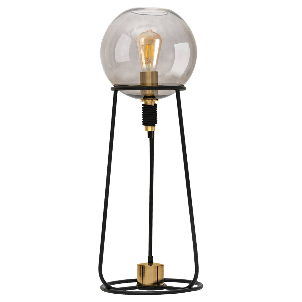 Näve Leuchten Tischleuchte 3181222 schwarz Metall Glas B/H/T: ca. 26,5x71x26,5 cm E27 1 Brennstellen