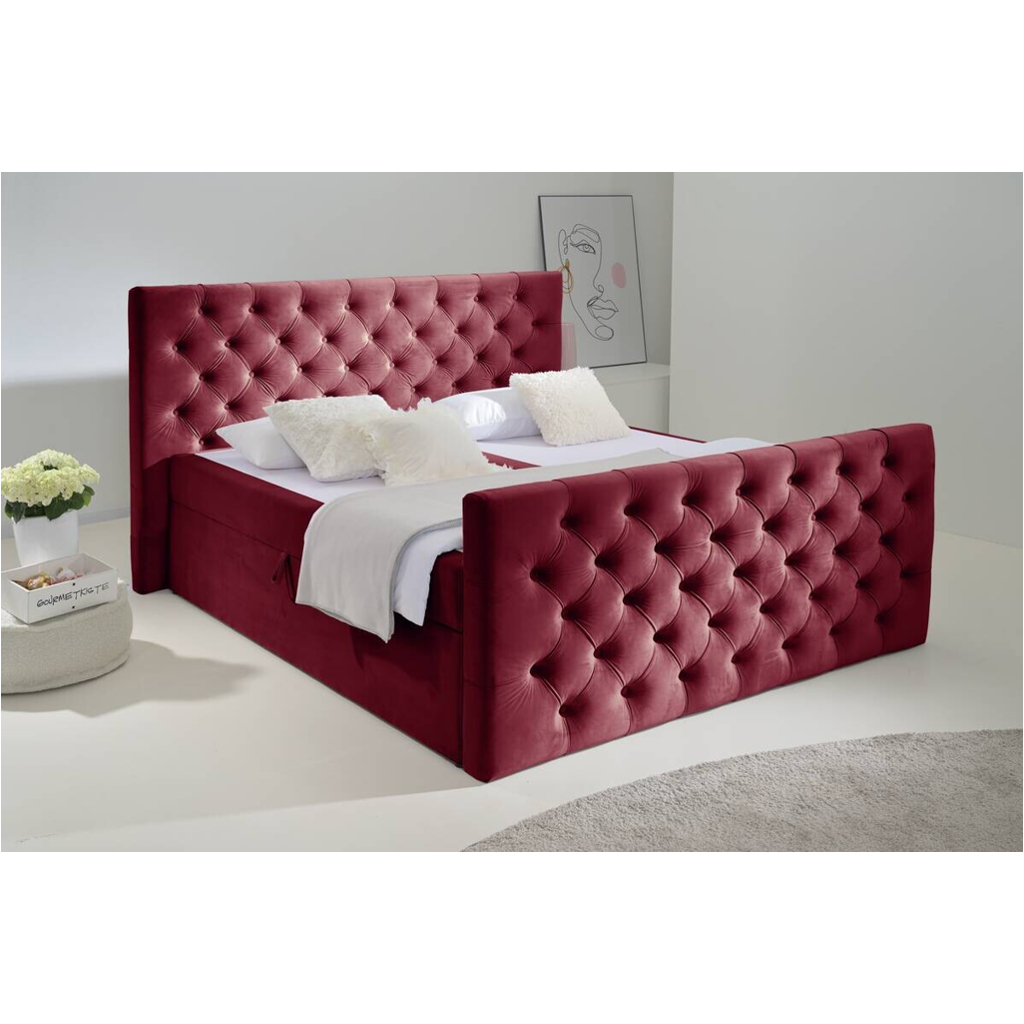 Boxbett Glow burgund Liegefläche B/L: ca. 180x200 cm