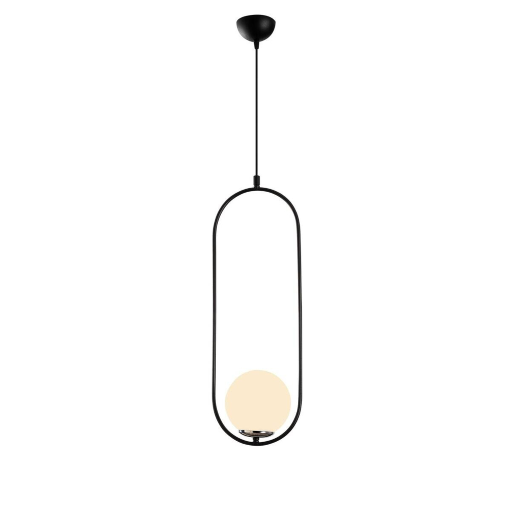 Opviq Pendelleuchte Mudoni schwarz weiß Glas B/H/T/L: ca. 20x146x15x20 cm E27 1 Brennstellen