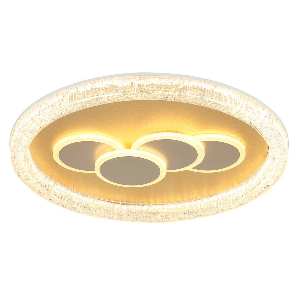 GLOBO LED-Deckenleuchte klar weiß gold Kunststoff Metall H/D: ca. 7x49,5 cm 1 Brennstellen