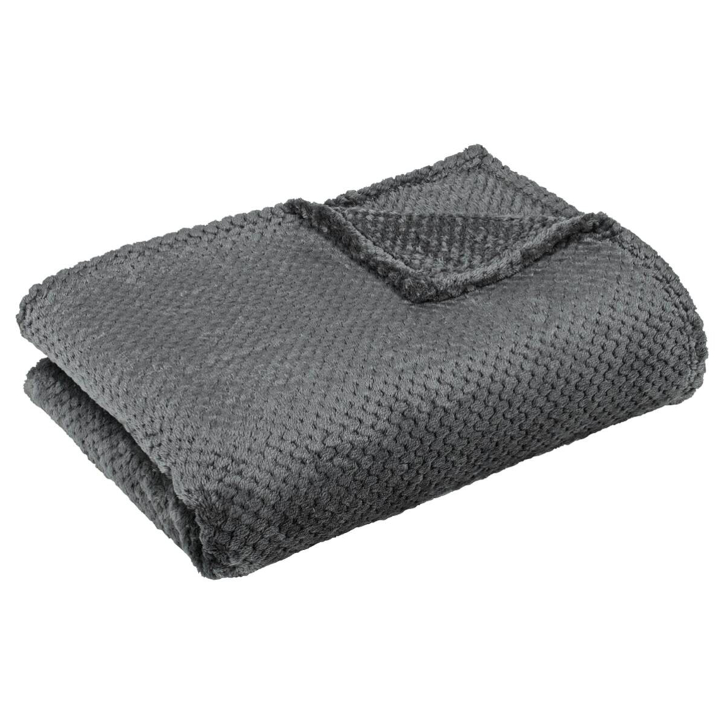 Wohndecke Flanell anthrazit Polyester B/L: ca. 220x240 cm