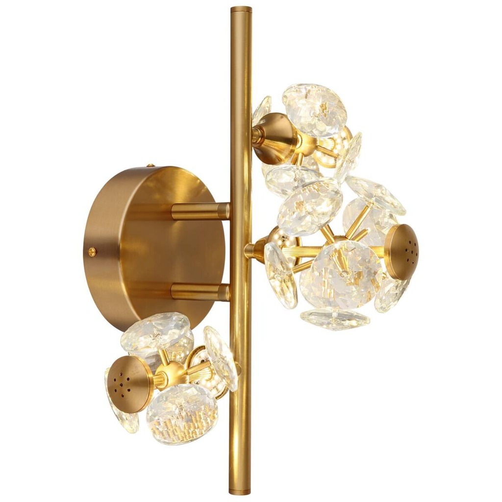 GLOBO Wandleuchte gold klar Metall B/H/T/L: ca. 33x27x41x41 cm 1 Brennstellen