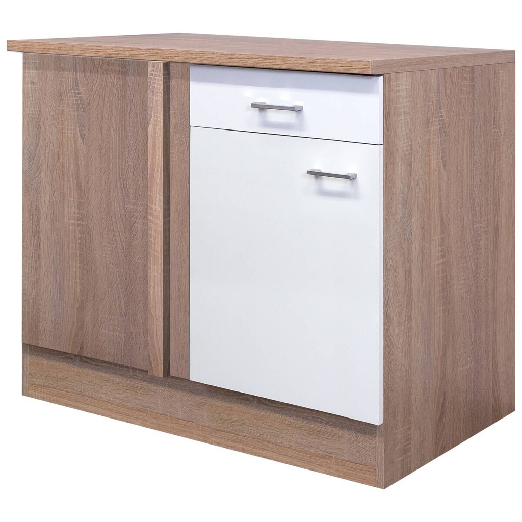 Eckunterschrank Samoa weiß Eiche Nachbildung B/H/T: ca. 110x85x60 cm