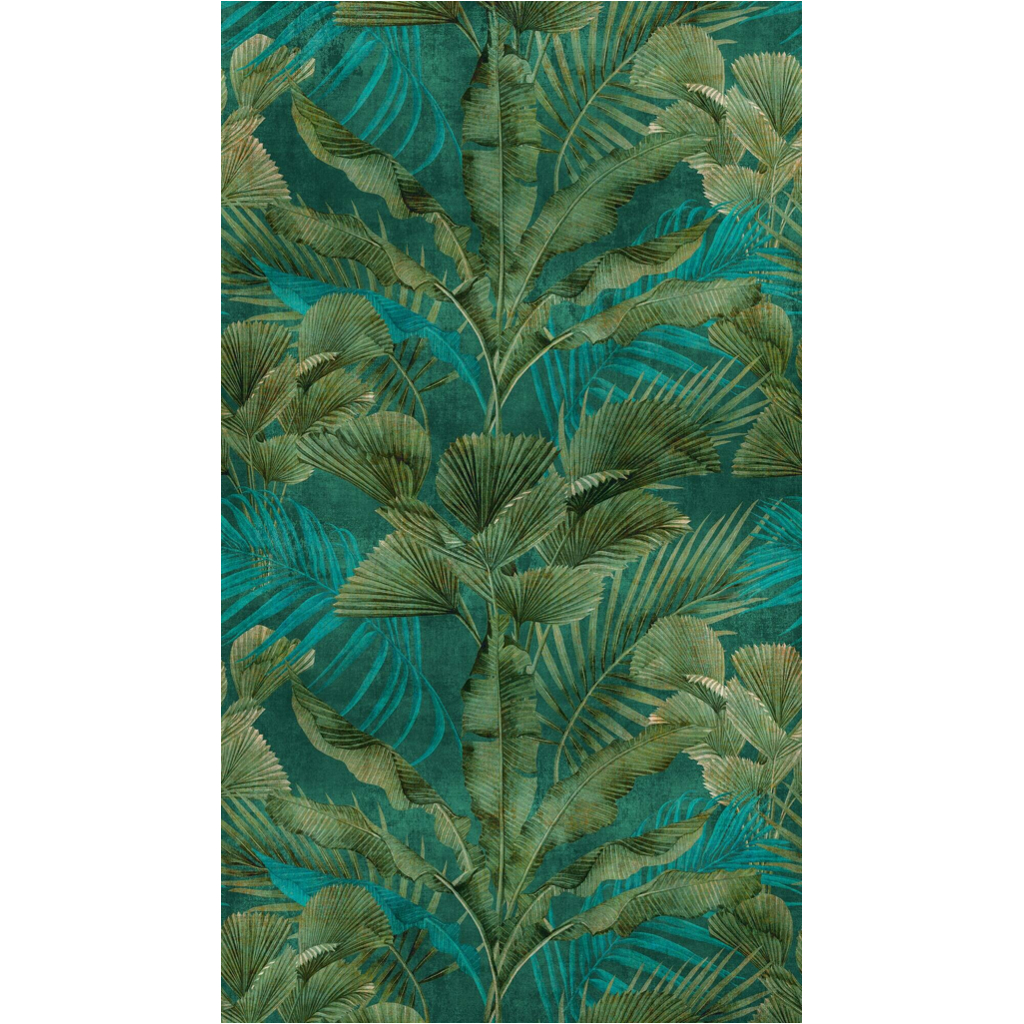 Livingwalls Fototapete Dschungel grün blau B/L: ca. 280x159 cm