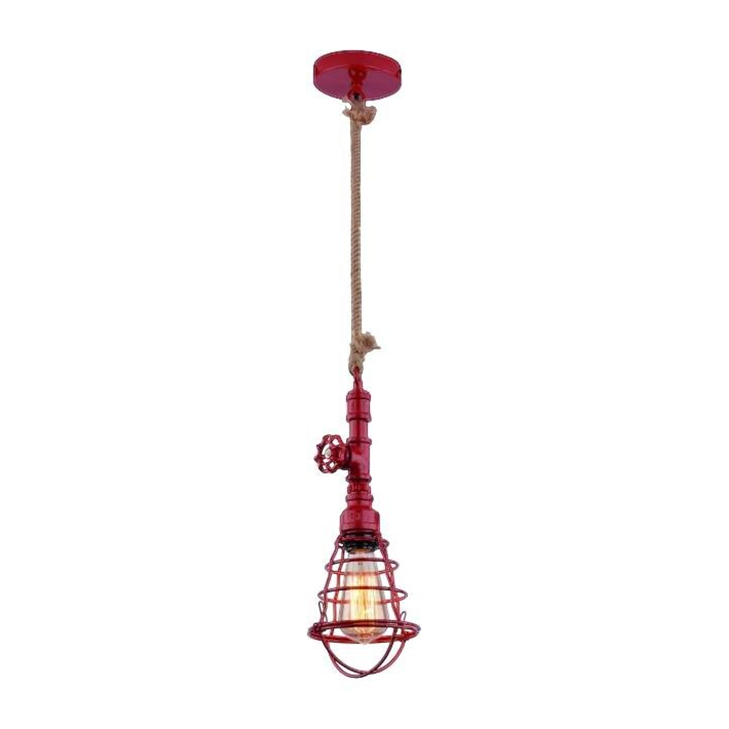 Näve Leuchten Pendelleuchte NV6093021 rot Metall B/H/L: ca. 14x130x14 cm E27 1 Brennstellen