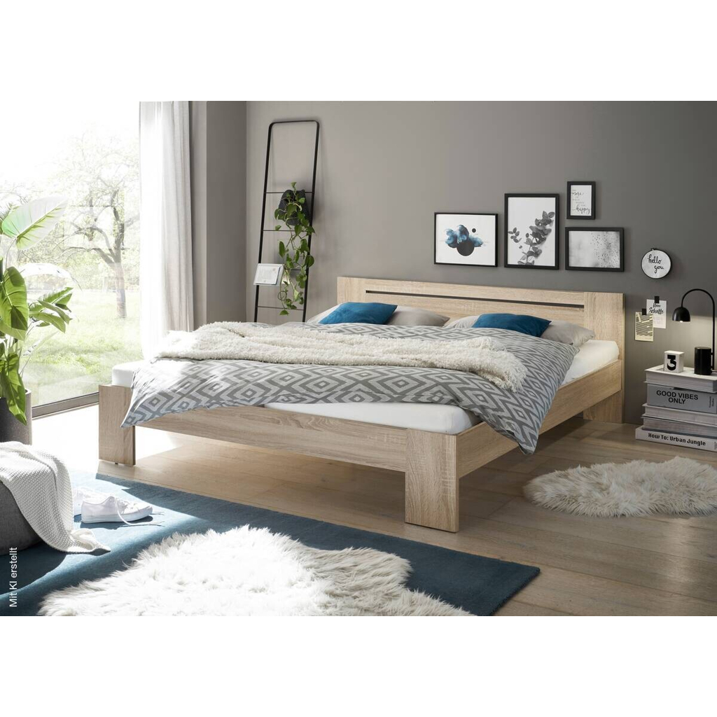 Futonbett Cannes Eiche Sonoma Nachbildung Liegefläche B/L: ca. 180x200 cm