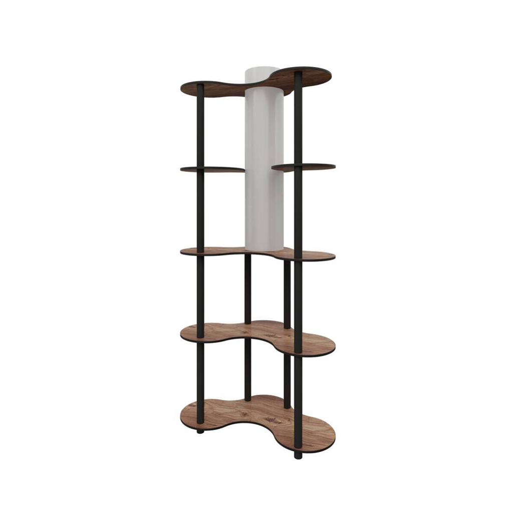Opviq Stehlampe nussbaum PVC MDF B/H/T/L/D: ca. 17x150x17x17x17 cm E27 1 Brennstellen