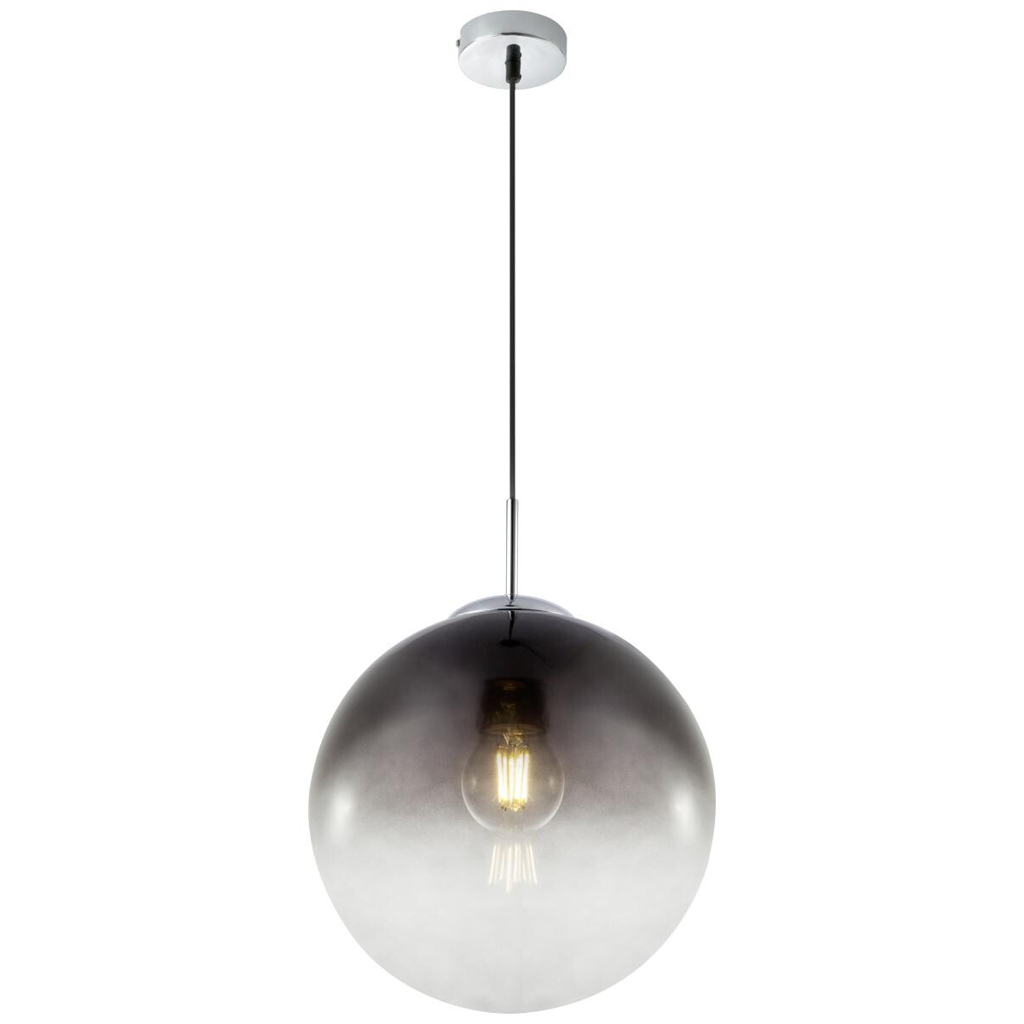 GLOBO Pendelleuchte Varus Chrom Rauchglas H/D: ca. 120x30 cm E27 1 Brennstellen