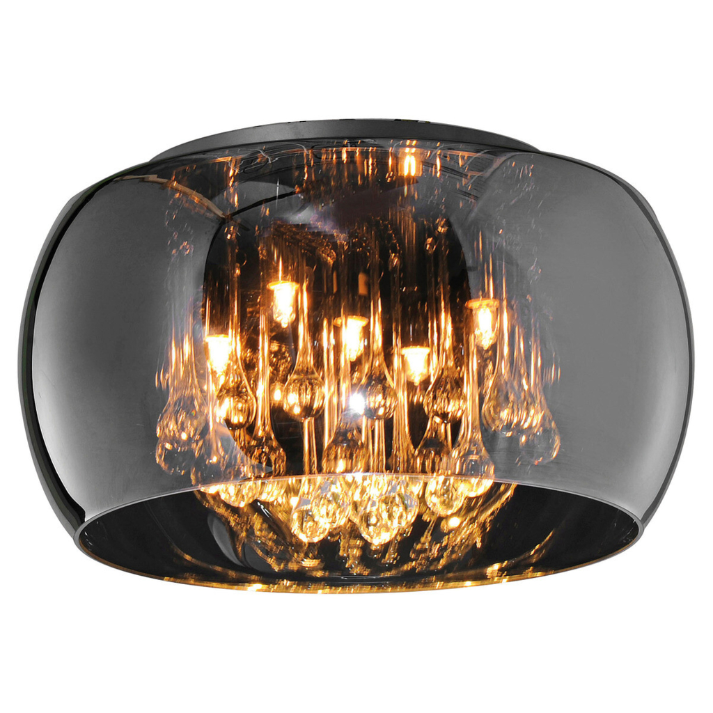 TRIO Deckenleuchte Vapore Chrom Glas H/D: ca. 22x40 cm G9 5 Brennstellen