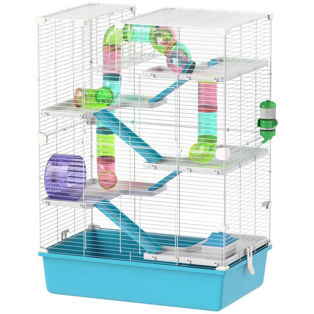 PawHut Hamsterkäfig hellblau Kunststoff B/H/L: ca. 36x81x58 cm