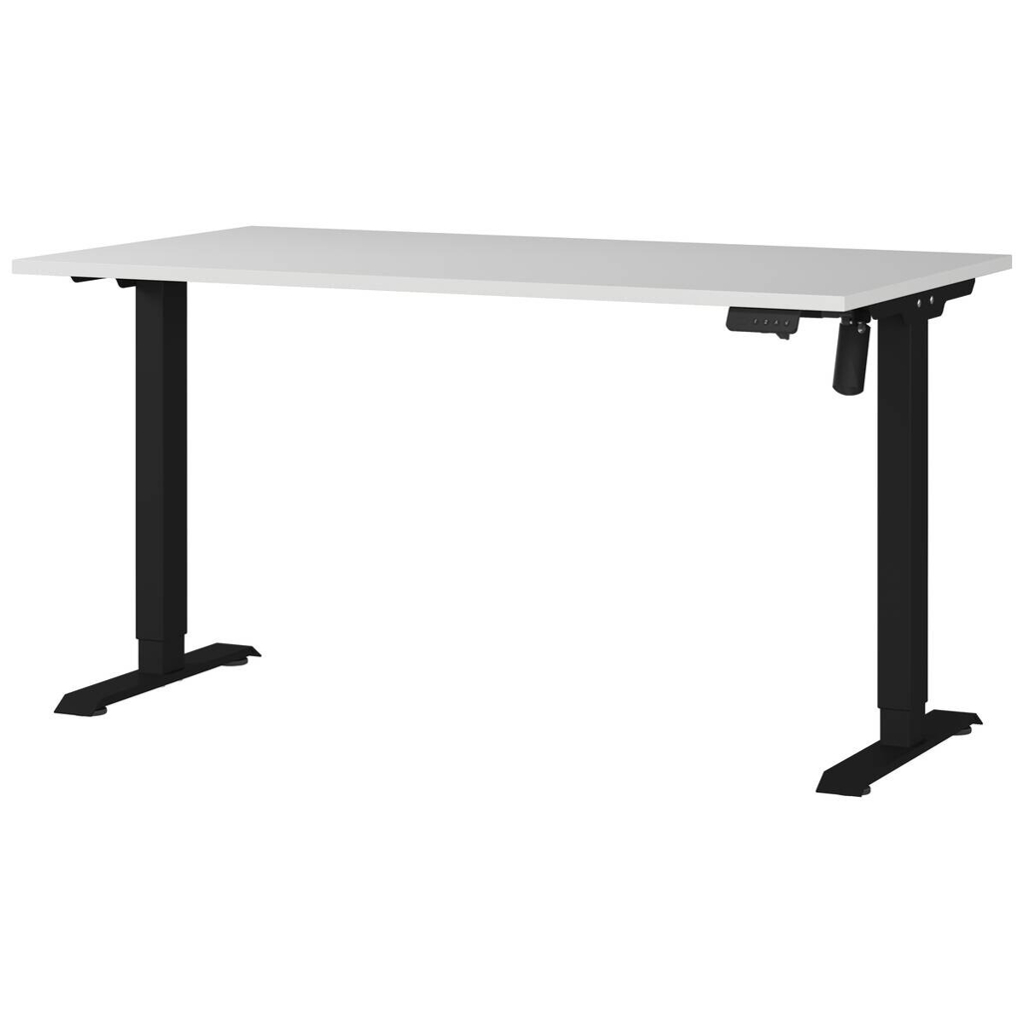 Schreibtisch 8023-581 Lichtgrau schwarz B/H/T: ca. 140x118x80 cm