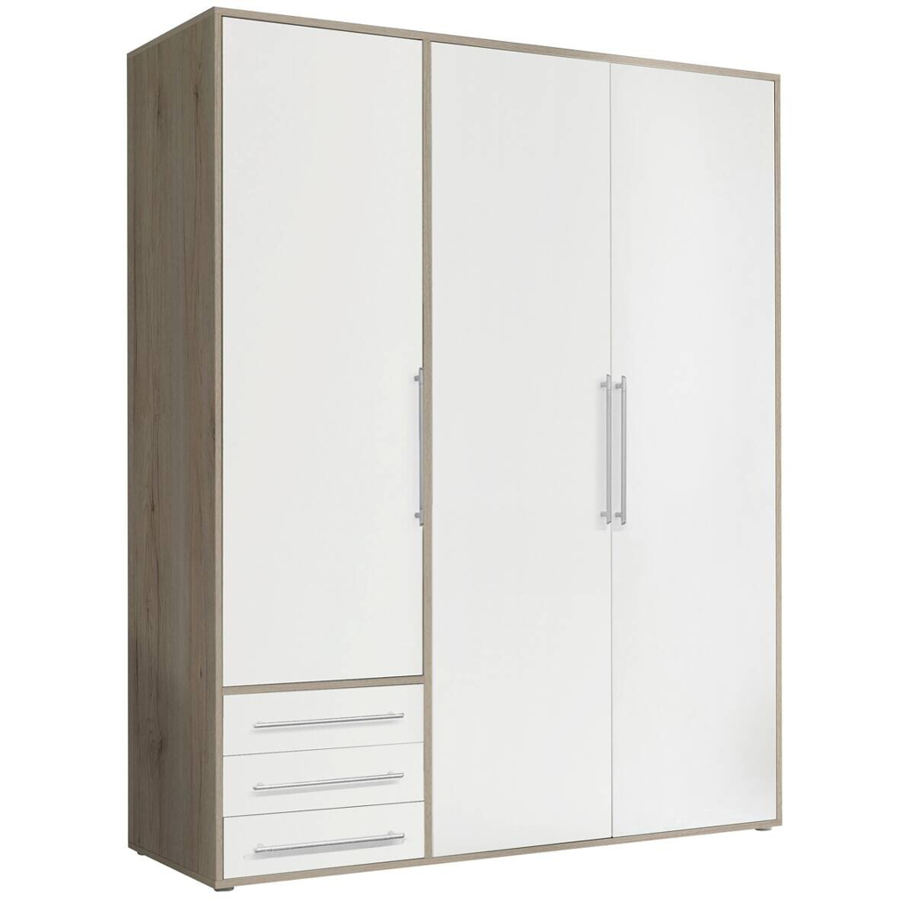 Kleiderschrank Lyss Eiche San-Remo Nachbildung weiß B/H/T: ca. 155x194x58 cm