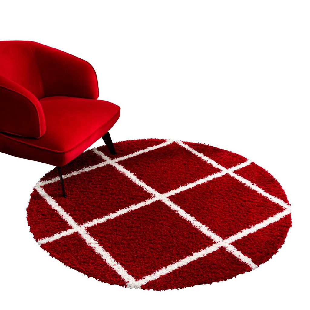 Sanat Hochflorteppich MADRID rot D: ca. 120 cm