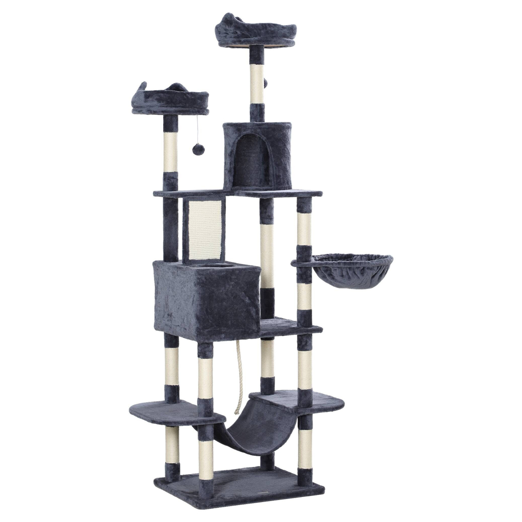 PawHut Kratzbaum dunkelgrau Polyester B/H/L: ca. 50x206x60 cm