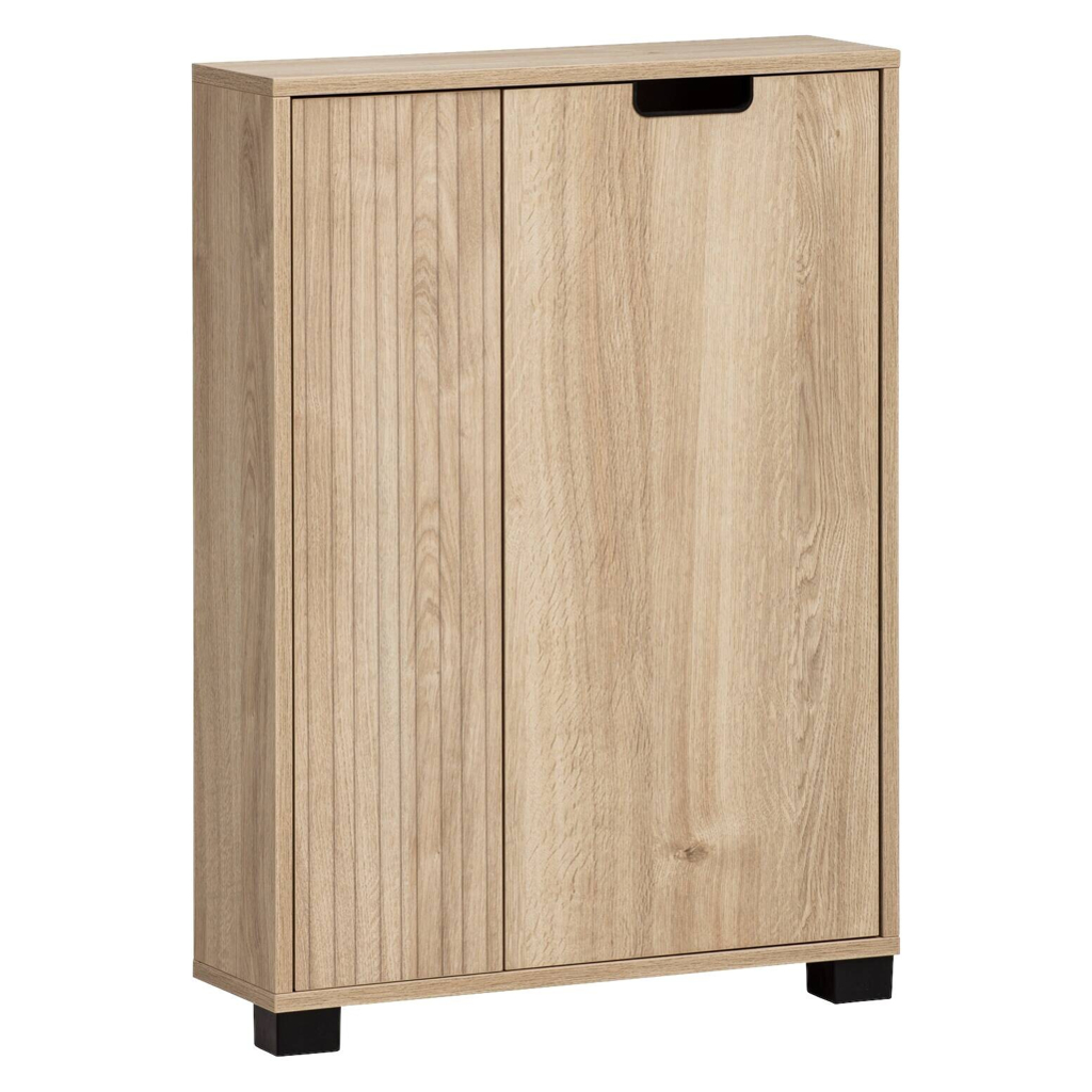 Unterschrank Emmik weiß matt Eiche Eiche weiß Nachbildung B/H/T: ca. 59,8x85,2x19,55 cm