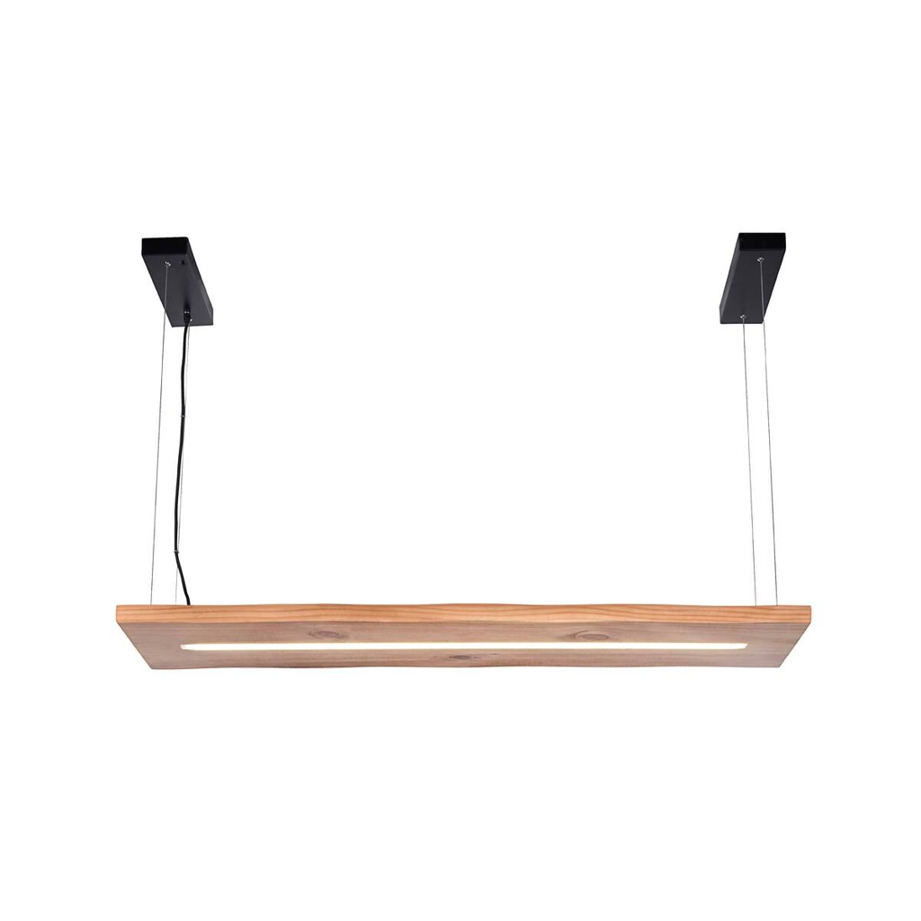 Paul Neuhaus LED-Pendelleuchte PALMA 2625-79 natur schwarz Metall Holz B/H/T: ca. 120x120x30 cm 1 Brennstellen
