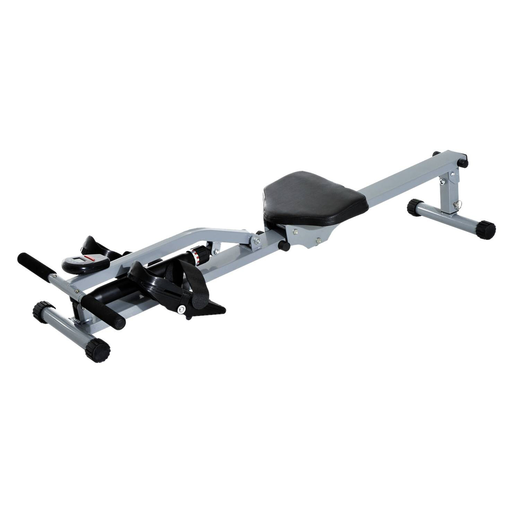 HOMCOM Ruderzugmaschine grauschwarz Stahl B/H/L: ca. 67,5x67x130 cm