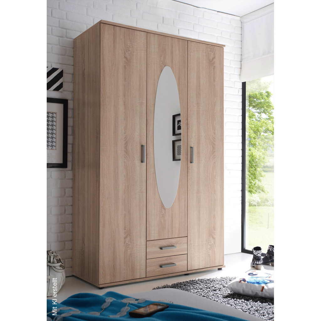 Kleiderschrank Paul Eiche Sonoma Nachbildung B/H/T: ca. 120x195x55 cm