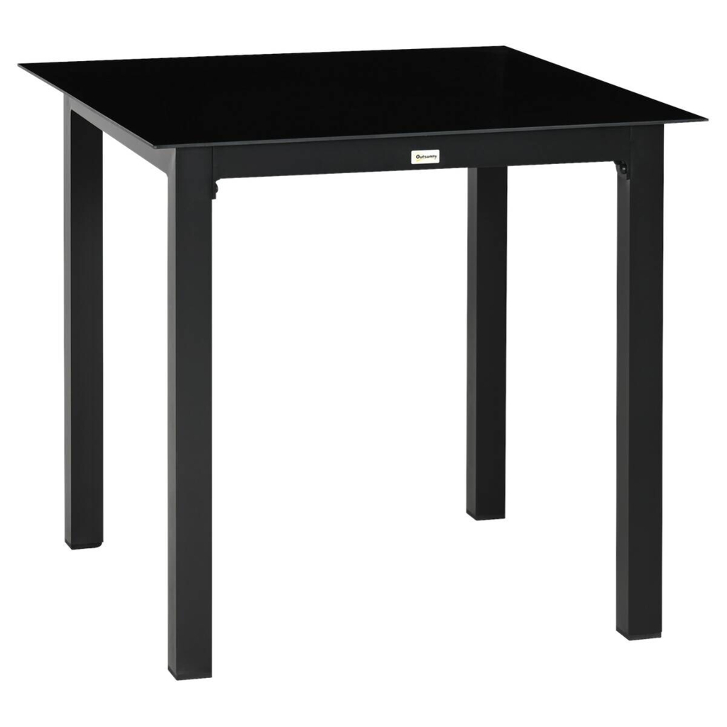 Outsunny Gartentisch schwarz Aluminium B/H/L: ca. 80x80x74 cm
