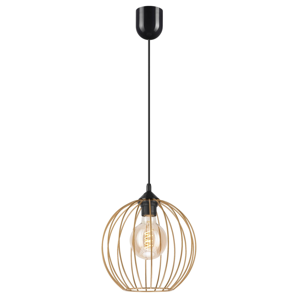 Lamkur Pendelleuchte ZOYA 45153 sand gold Stahl H/L: ca. 86x24 cm E27 1 Brennstellen