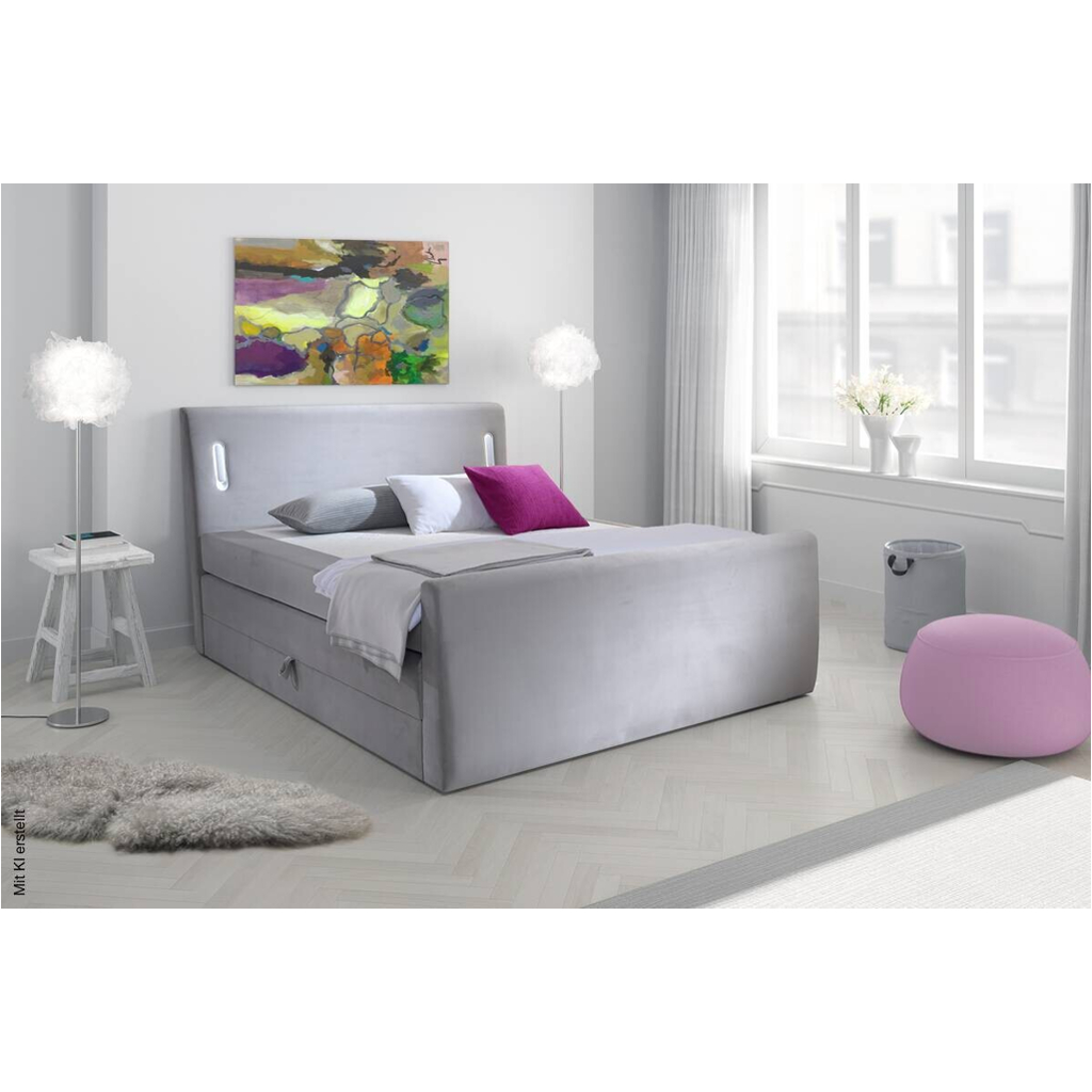 Boxspringbett Lighting hellgrau Liegefläche B/L: ca. 180x200 cm