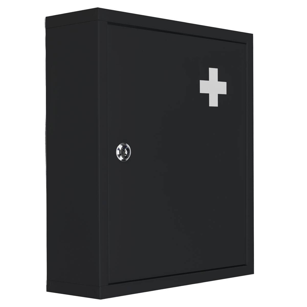 Medizinschrank mattschwarz Stahl B/H/L: ca. 11,2x36,8x32 cm