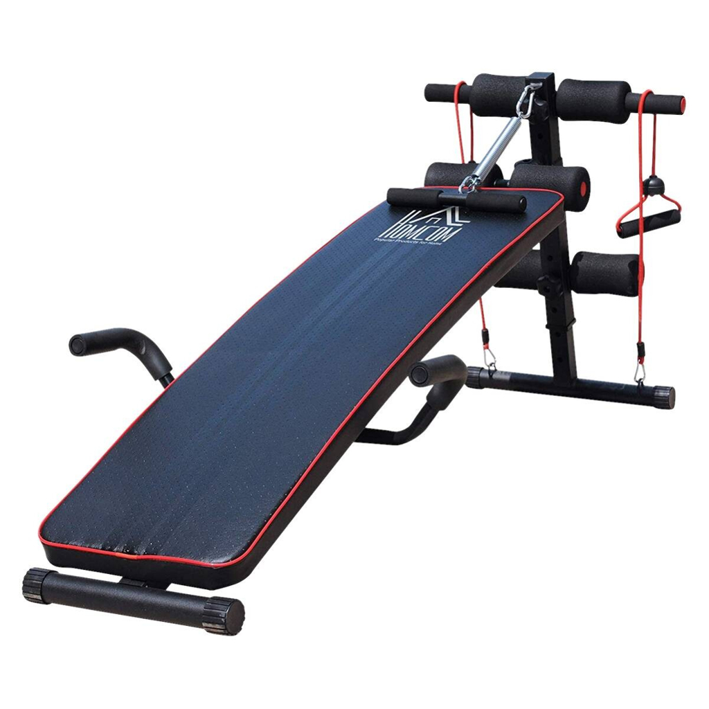 HOMCOM Sit-Up-Bank schwarz Stahl
