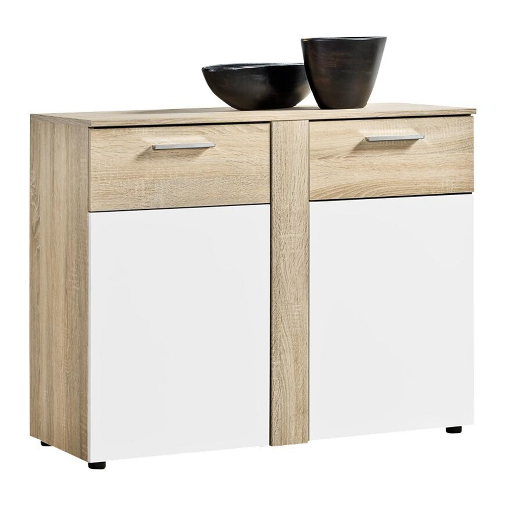 Kommode Trentino Eiche Sonoma Nachbildung weiß B/H/T: ca. 100x81x40 cm